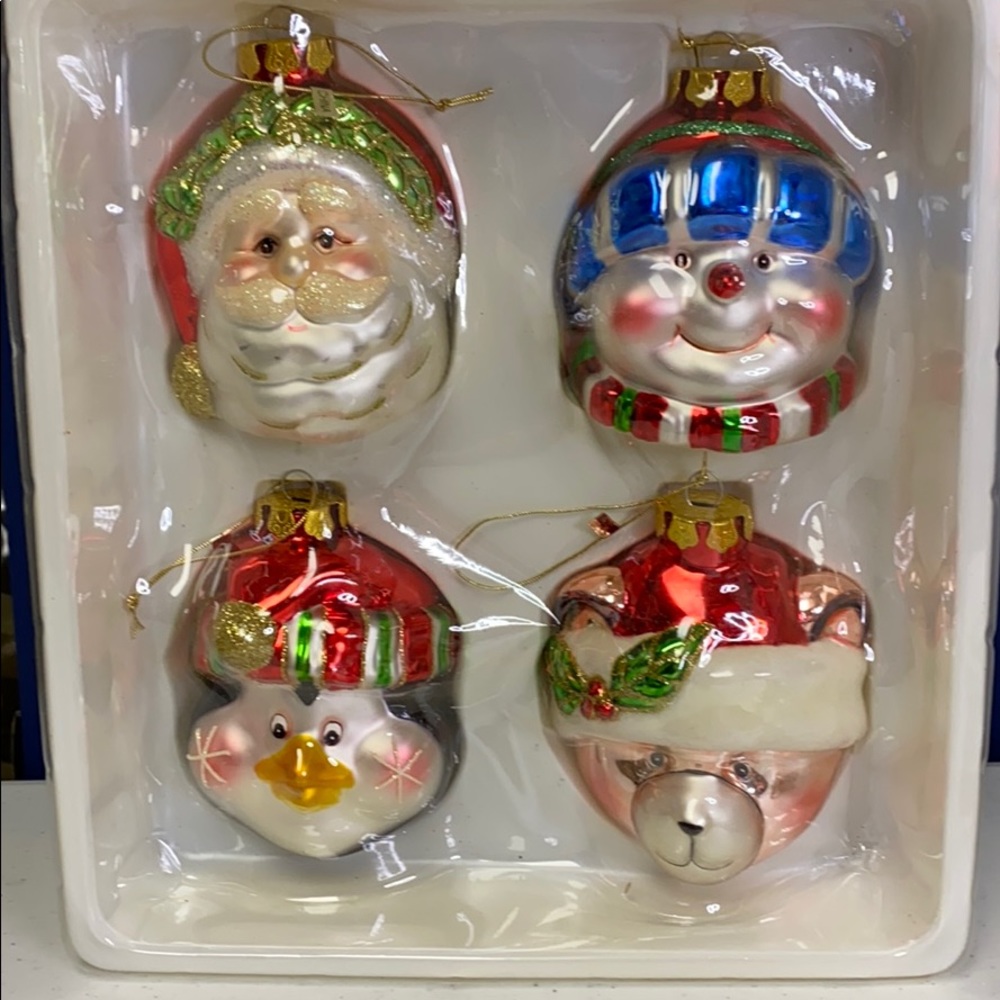 Vintage Head Christmas Ornaments